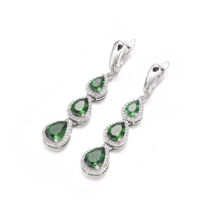 Water Drop Long Necklace Earring Ring Bracelet Ornament Suit photo 5