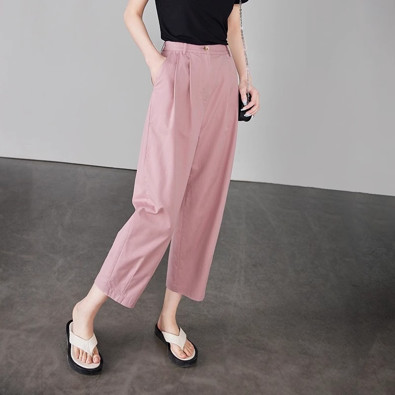 High-waisted Wide-leg Slimming Versatile Straight-leg Utility Pants photo 7