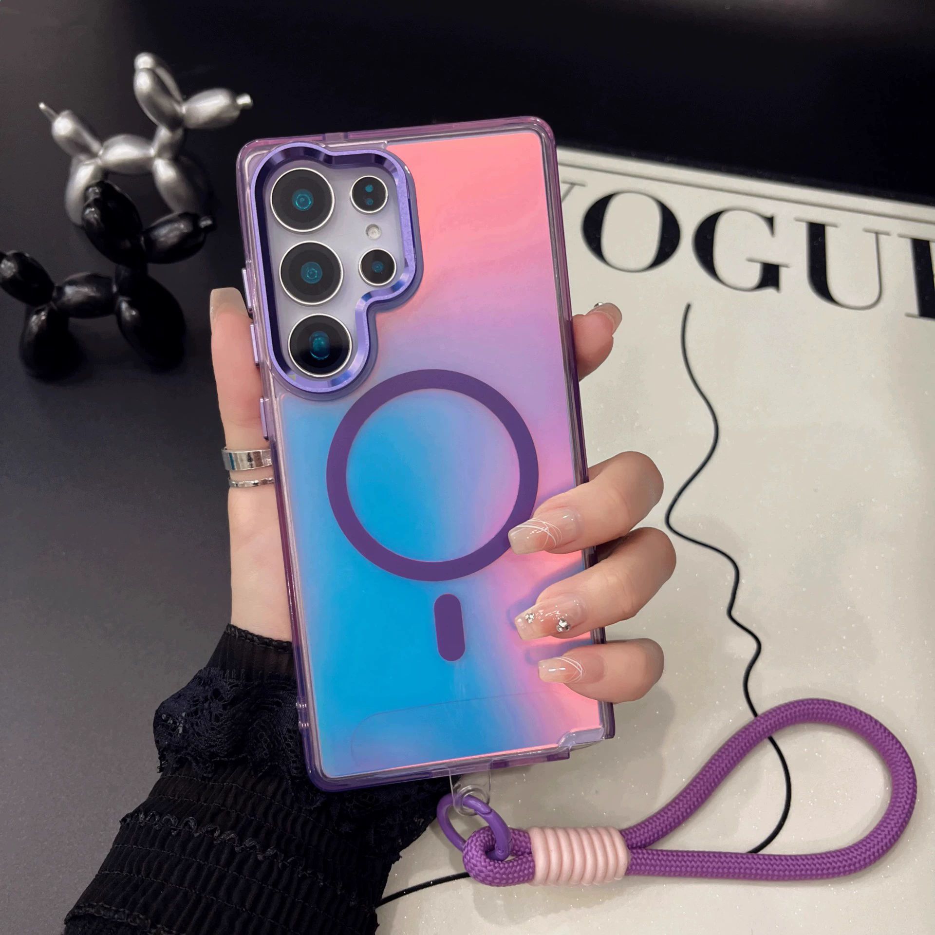 Matte Gradient Metal Lens-Frame Phone Case photo 5