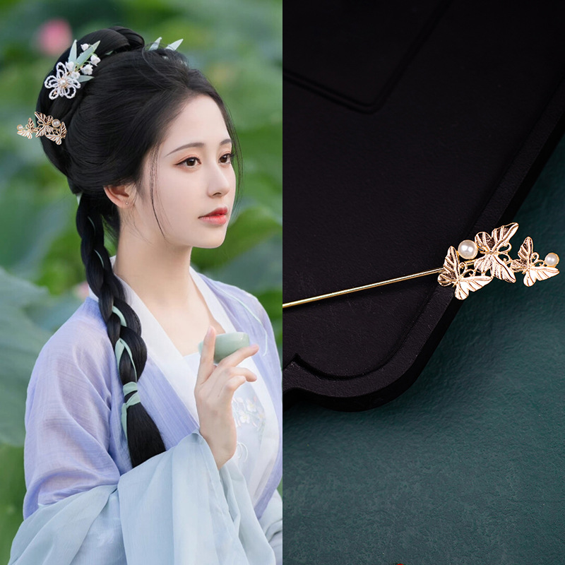 Ancient Style Han Chinese Clothing Handmade Updo Alloy Hairpin Hairpin photo 4