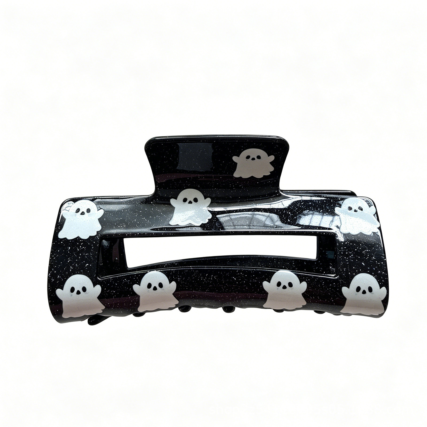 Cross-border Halloween Orange Ghost Acrylic Hair Clip photo 4
