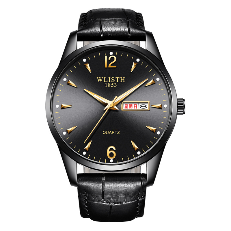 Luminous Waterproof Leather-Strap Quartz Watch For Men photo 4