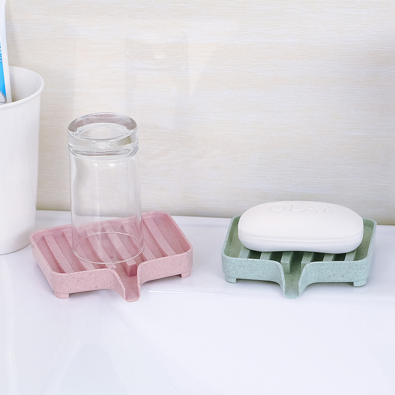 Creative Eco-friendly Wheat Straw Soap Dish With Drainage photo 4