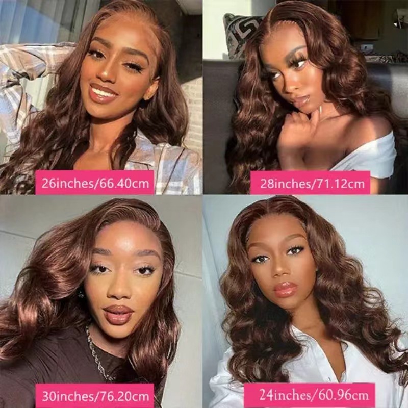 Dark Brown Large Wave Lace Front Wig Synthetic Headpiece photo 7