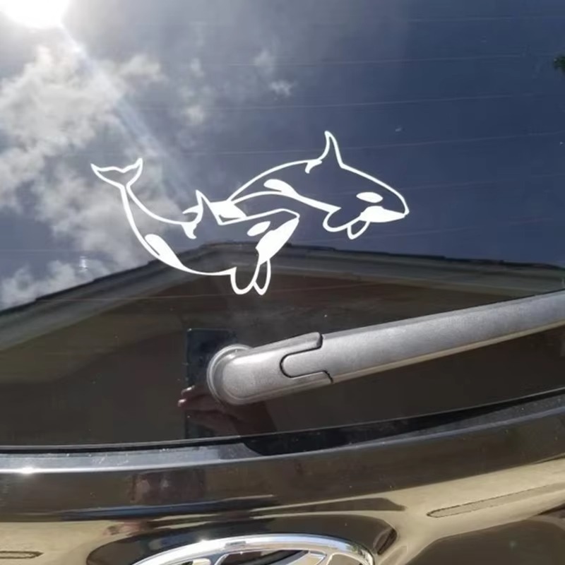 Orca Car Window And Rear Bumper Decorative Sticker photo 1