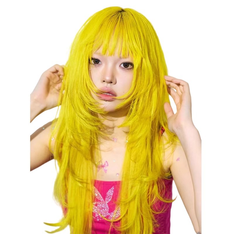 Creative Solid Color High-end Cute Full-head Wig photo 2