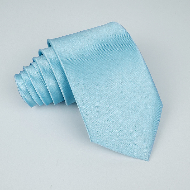 Mens 8cm Hand-Tied Tie Solid Color Tie Plain Color photo 3