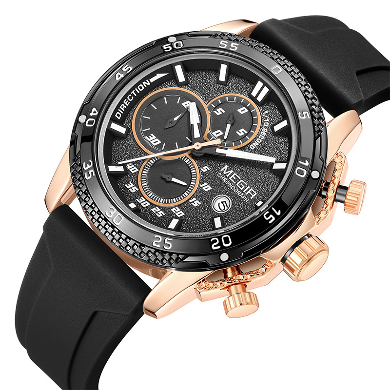 Multifunctional Three-eye Chronograph With Silicone Strap photo 7