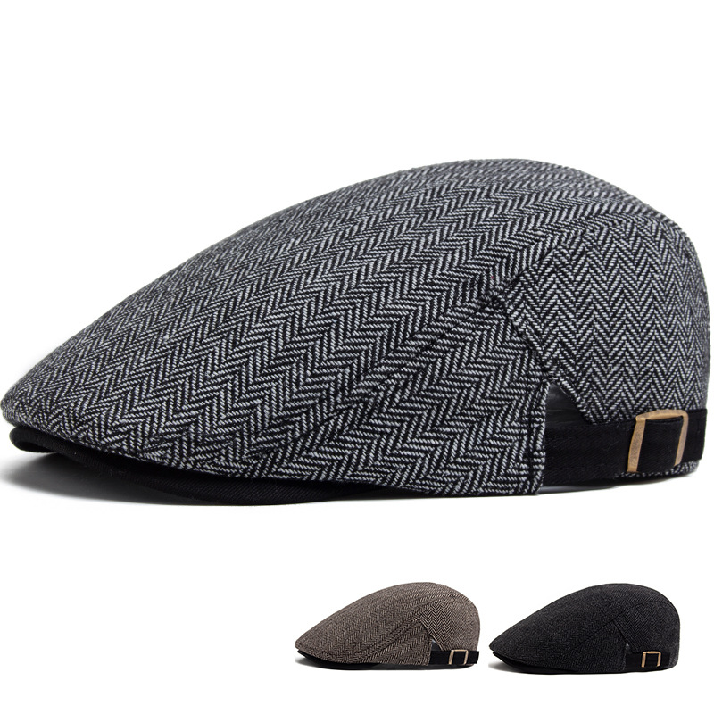 Mens Retro Herringbone Peaked Cap photo 1