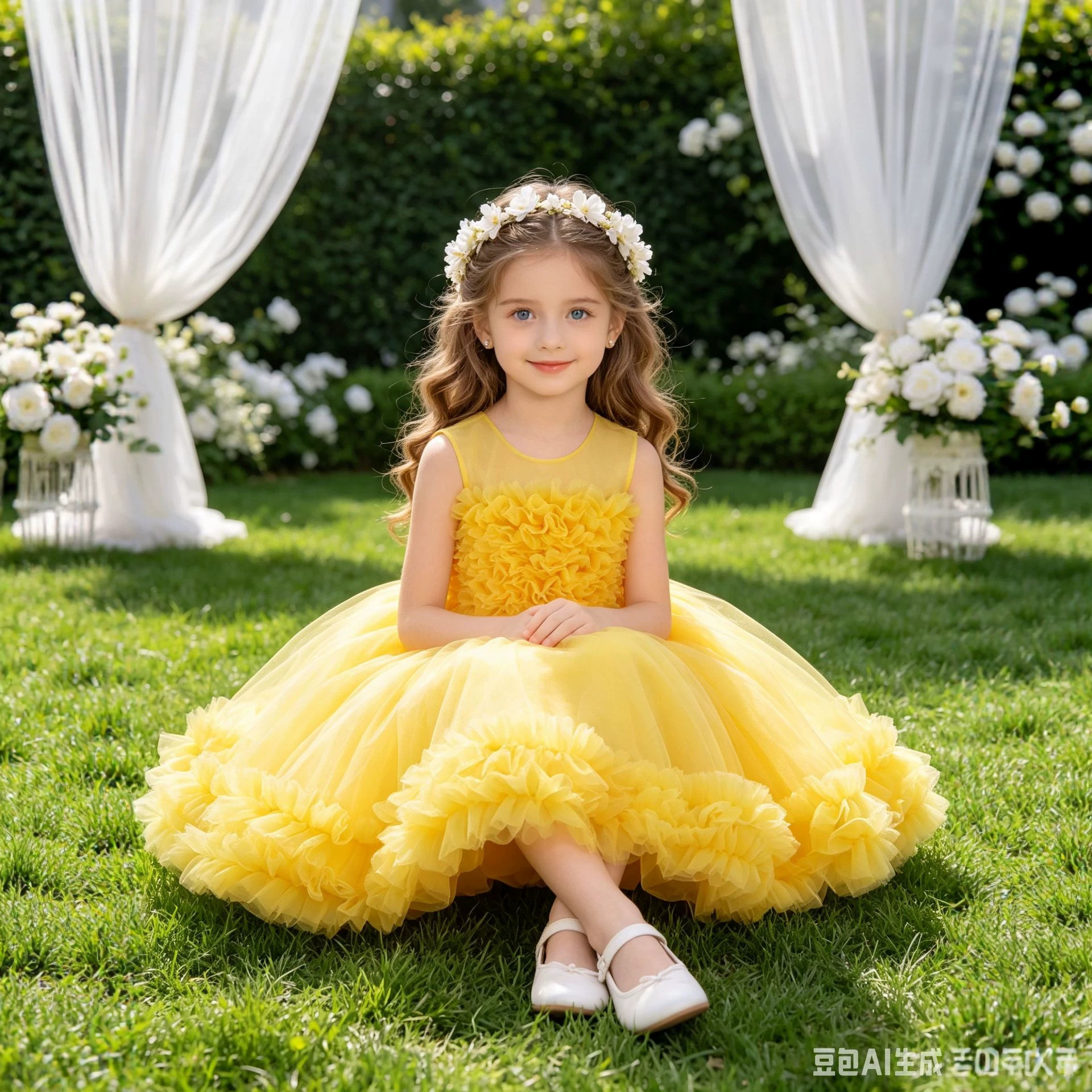 Girls' Formal Dress, Festive Performance Outfit, Tulle Puffy Dress photo 6