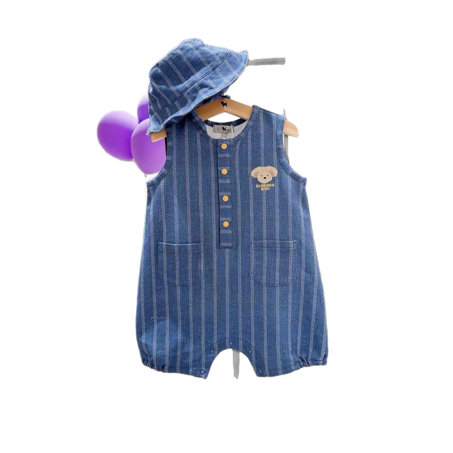 Children's Pure Cotton Striped Romper photo 3