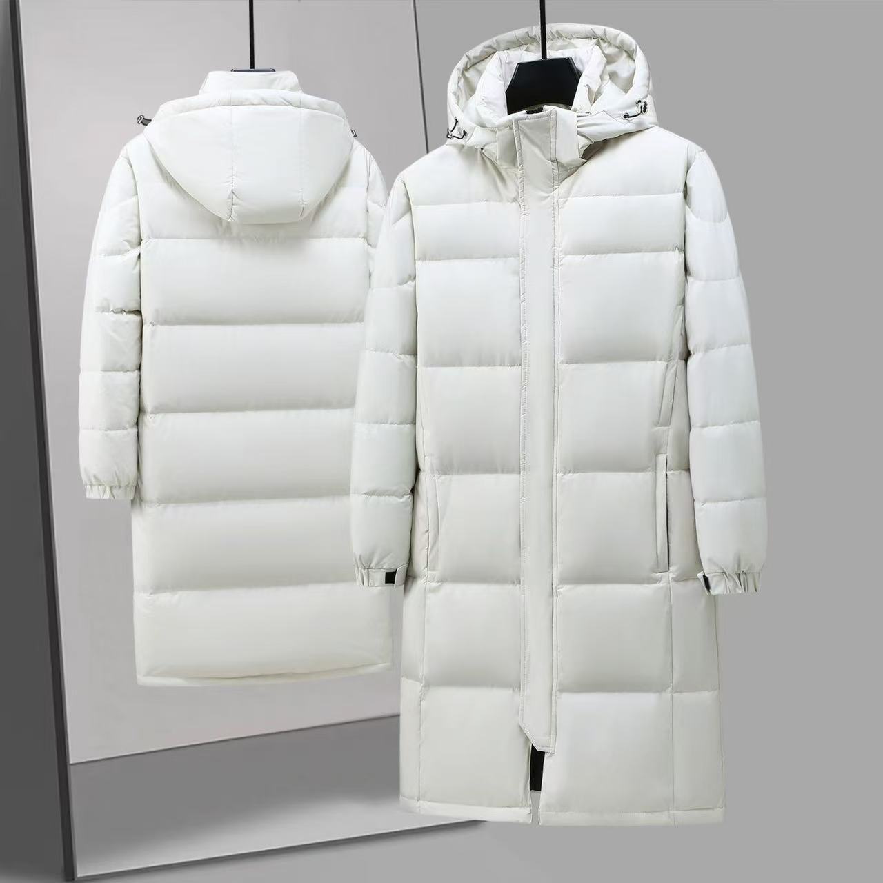 Mid-length Couple Men's And Women's Winter Down Hooded Jacket photo 6