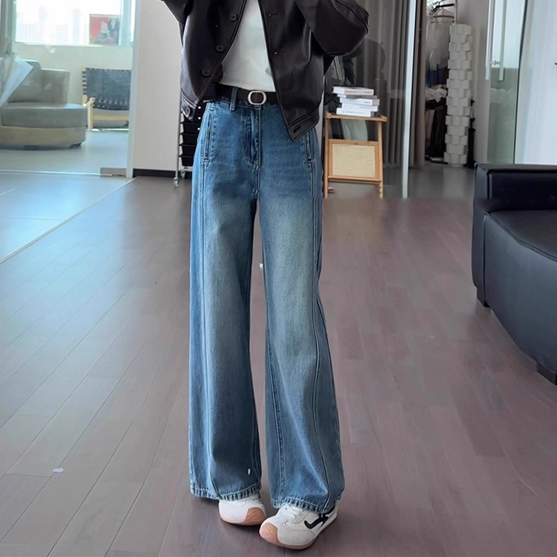 Retro Washed Slim-fit Wide-leg Jeans photo 6