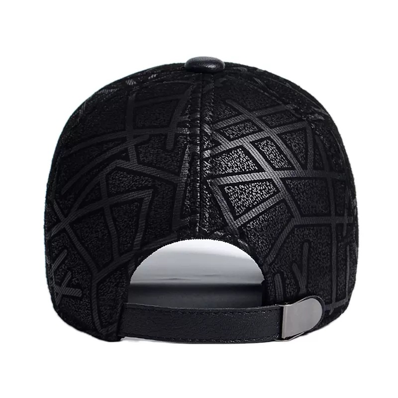 Mens Leather Hat, New Autumnwinter Arrival Sheepskin Baseball Cap For Middle-aged And Elderly Men photo 3