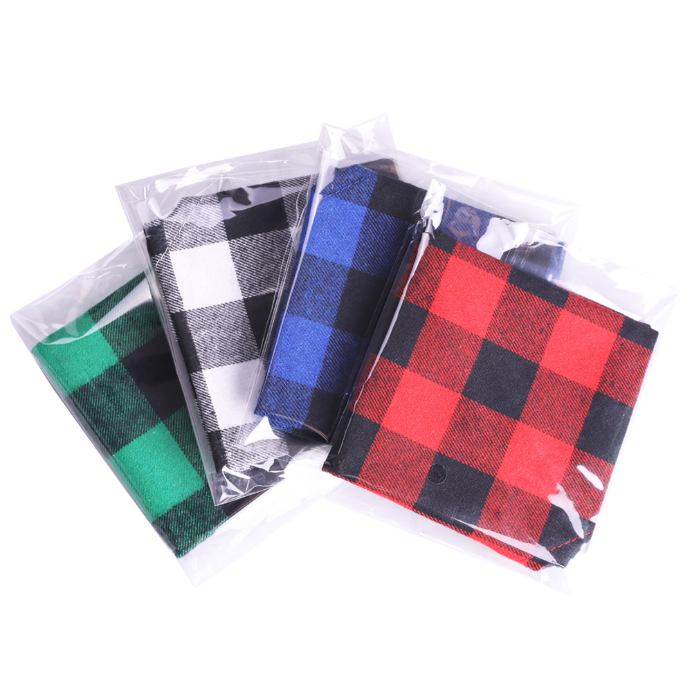 Single-layer Cotton Plaid Dog Bib, Available In Small And Large Sizes photo 7