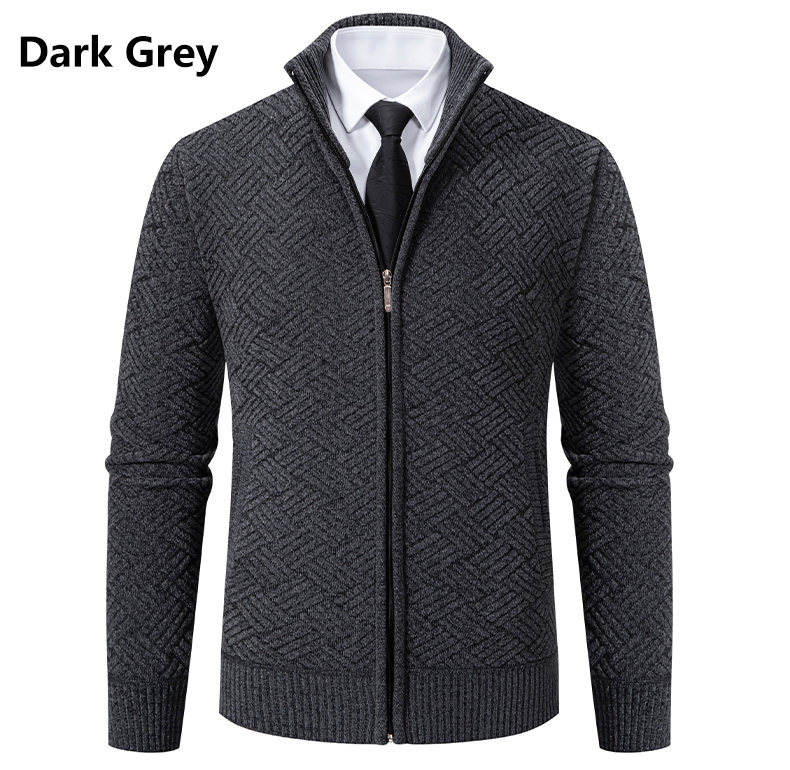 Men's Casual Stand-collar Knit Cardigan Jacket photo 4