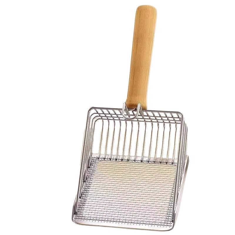 Stainless Steel Two-in-one Fine Metal Cat Litter And Tofu Sand Scoop Large Size photo 4