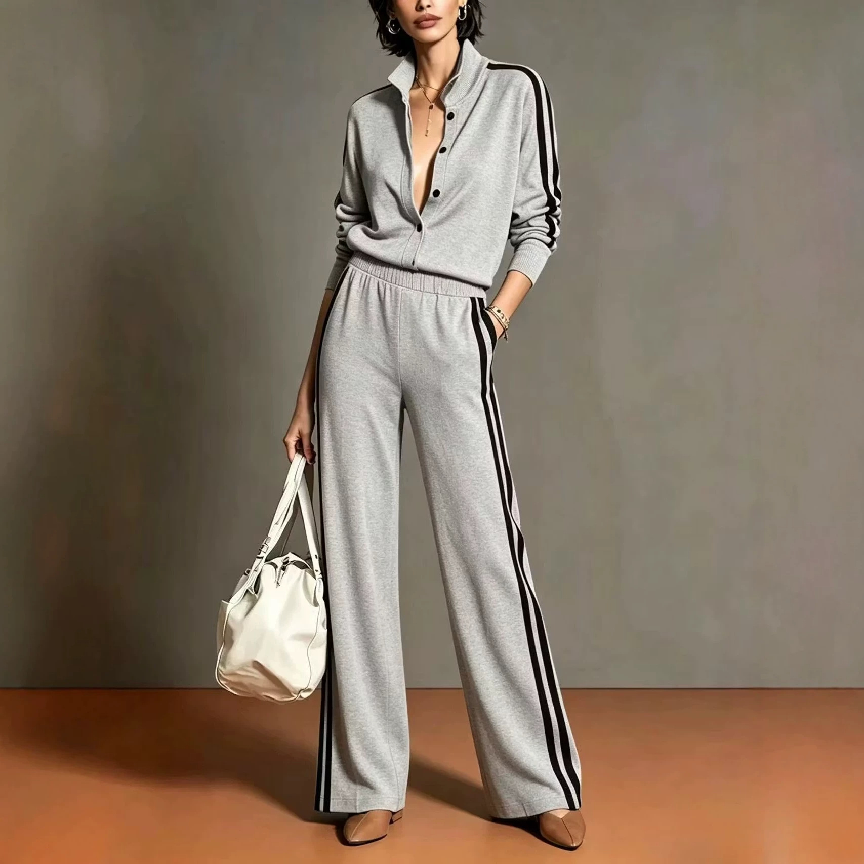 Women's Striped Casual Set European And American Style photo 6