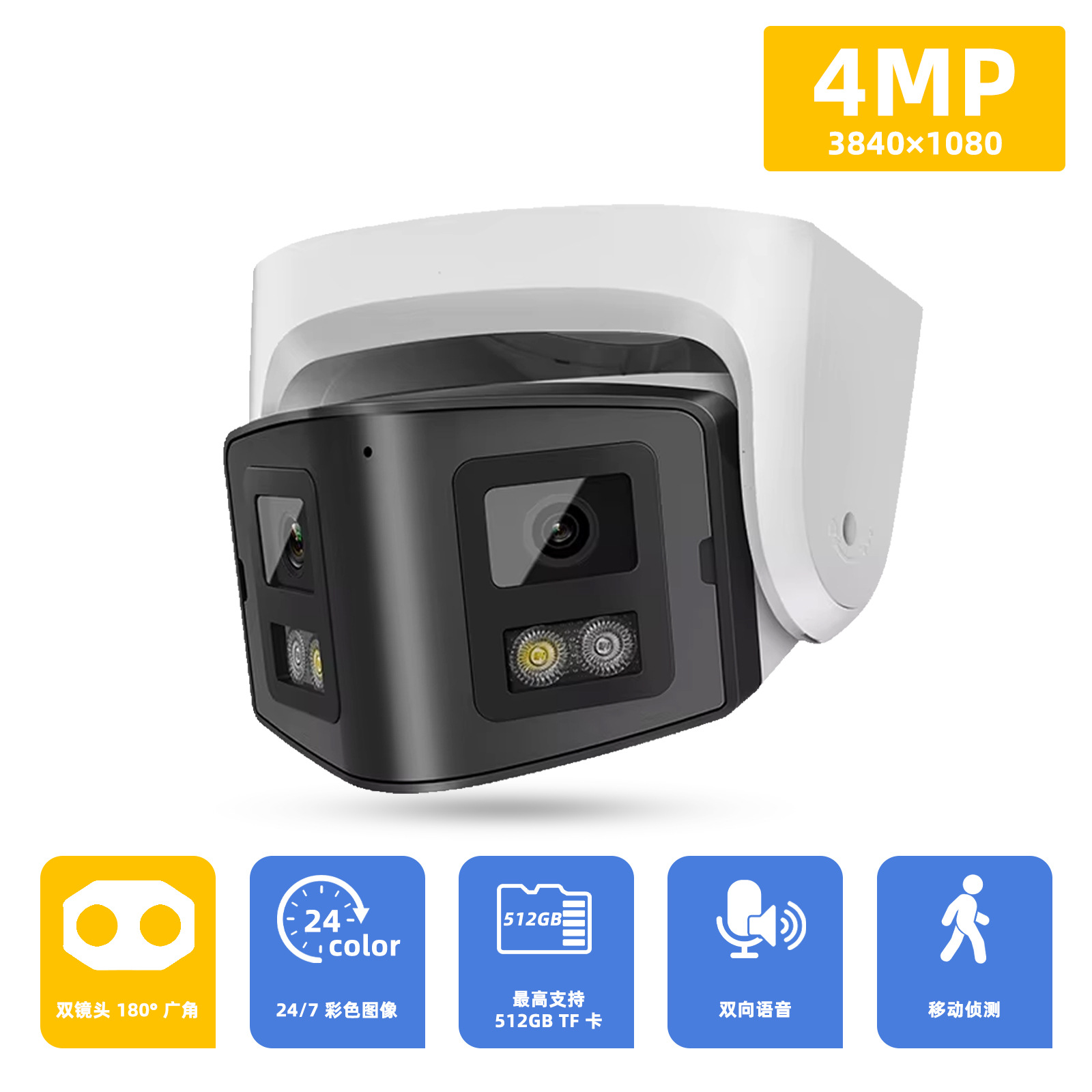 4MP Dual-lens IP Safety Belt Panoramic CCTV Webcam photo 4