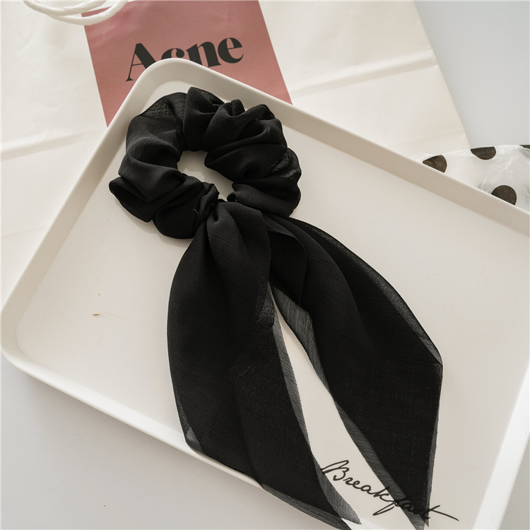 Tassel Ribbon Bow Chiffon Thin Hair Tie photo 7