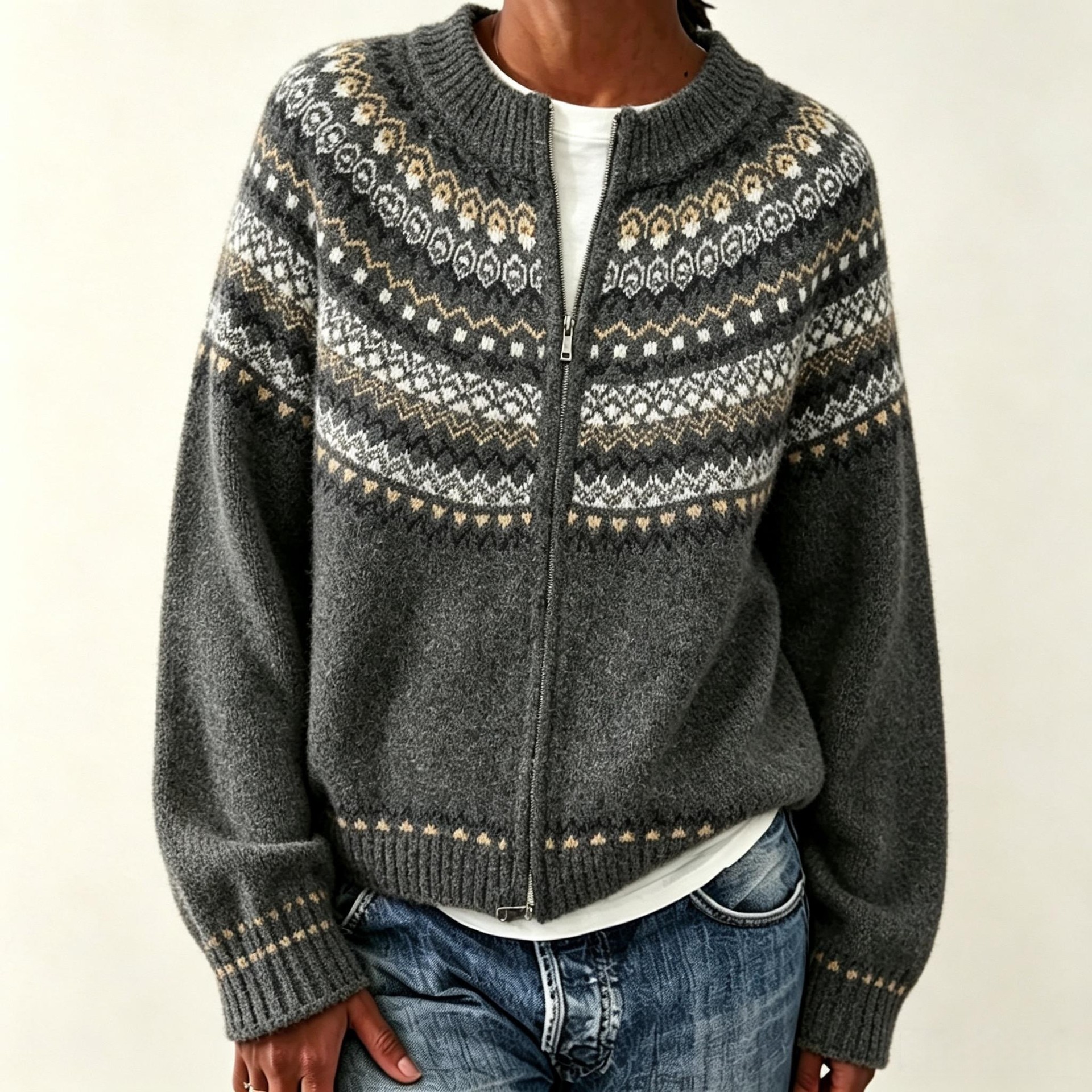 Vintage Women's Jacquard Knit Cardigan photo 6