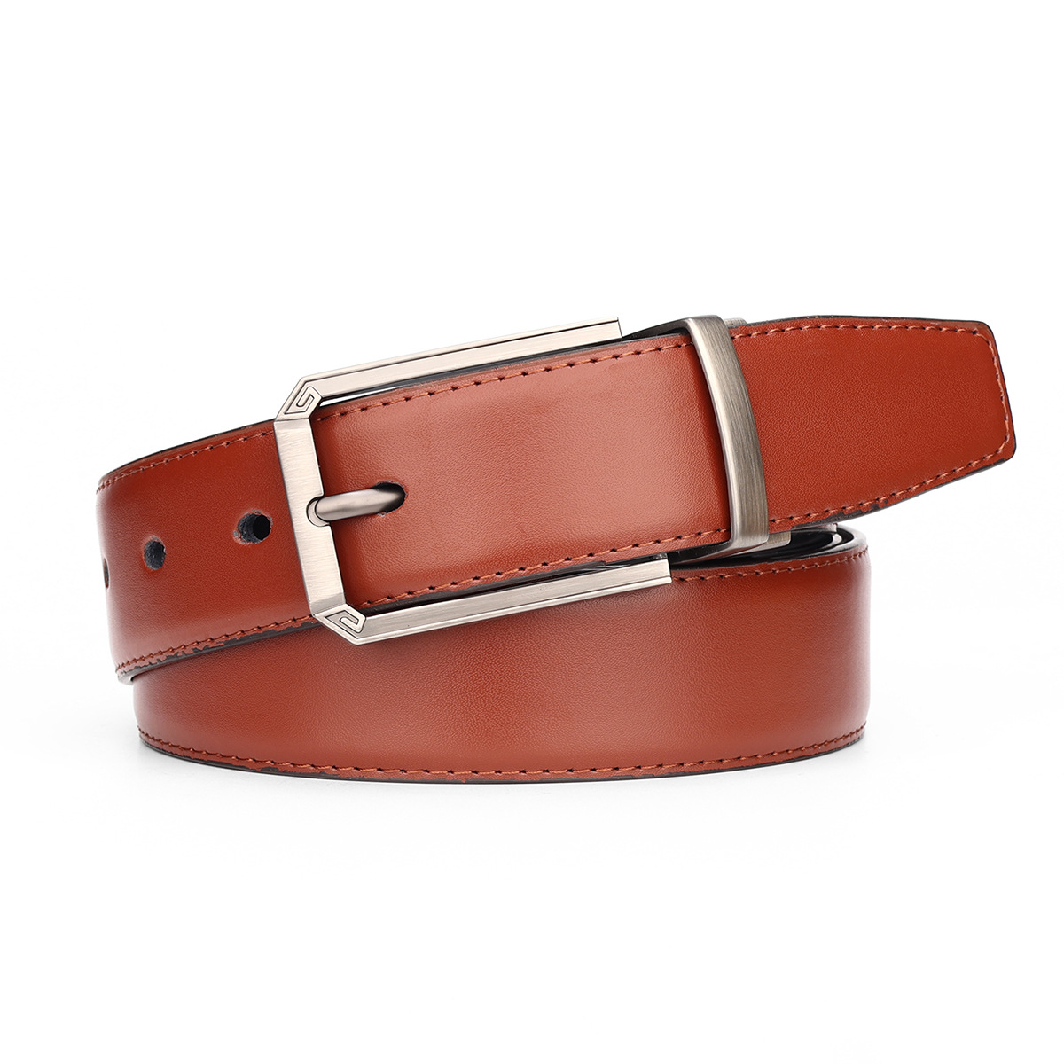 Men's Rotatable Pin Buckle Leather Belt photo 7