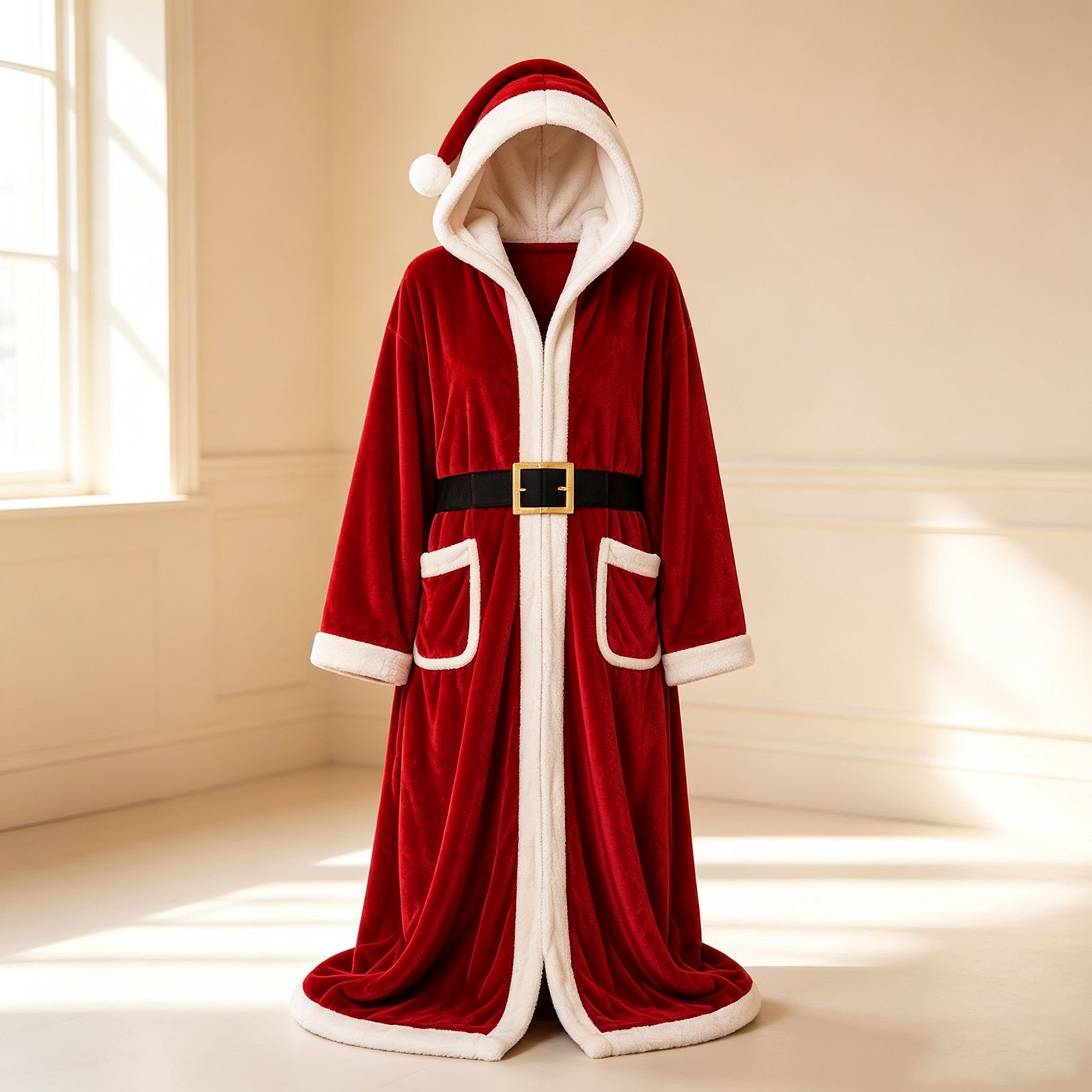 Flannel Hooded Cape Heated Christmas Cloak photo 2