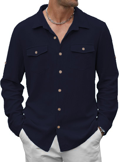 Men's Spring And Autumn Casual Long-Sleeved Shirt photo 3