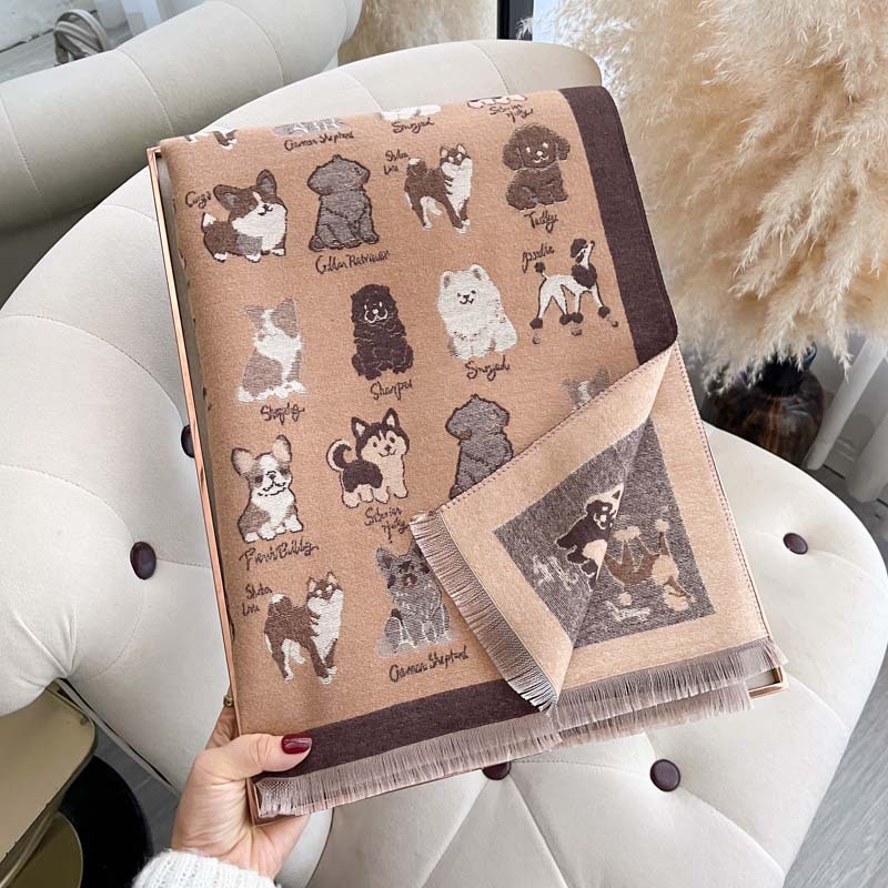 FallWinter Cozy And Cute Doggy Thick Warm Scarf photo 7