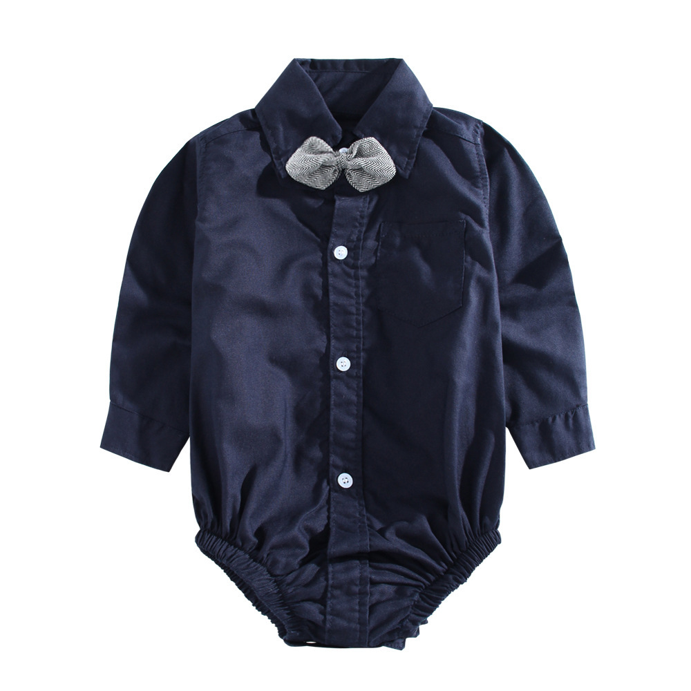 Childrens British-style Gentleman Long-sleeve Romper photo 8