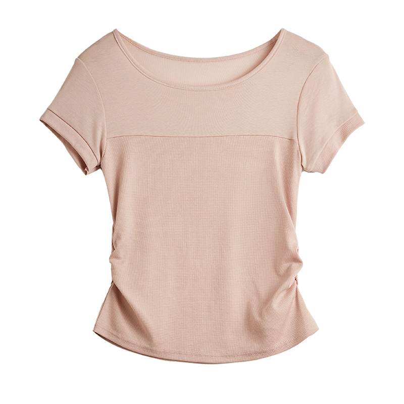 High-end Short-sleeve Top With A Spliced photo 4