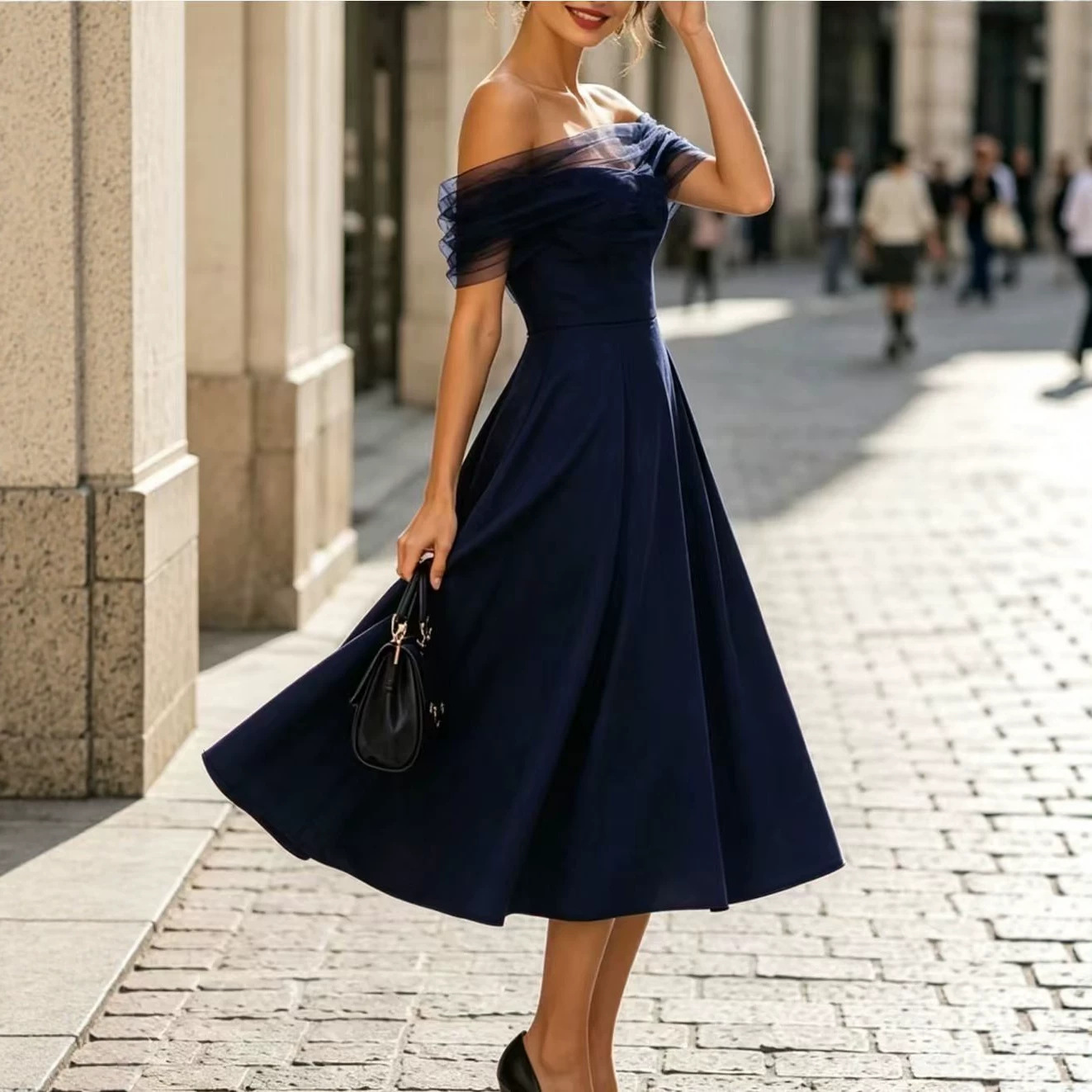Evening Gown Strapless Off-shoulder High-end Elegance For Banquets photo 2