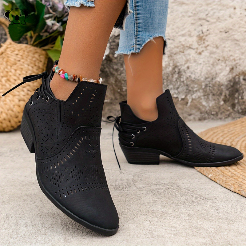 Suede Low-heeled Womens Ankle Boots photo 4