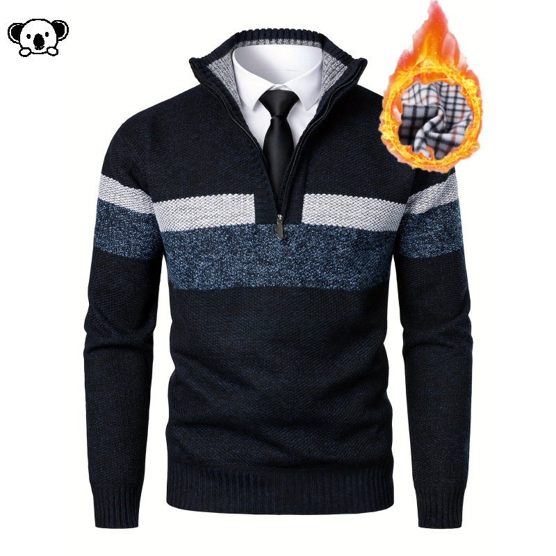 Men's Fleece-lined Mock-neck Sweater photo 5