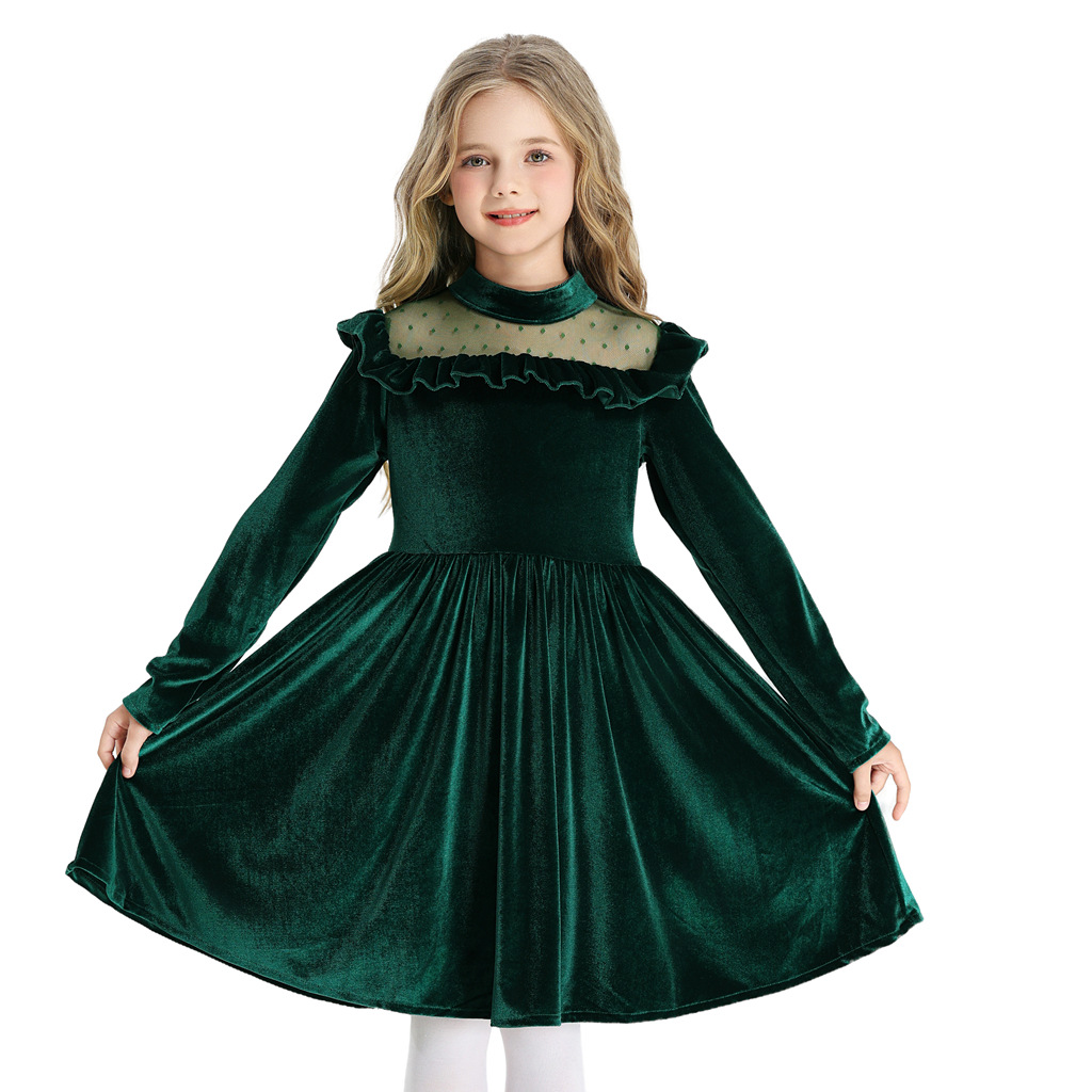 Ruffled Long-sleeve Princess-style Christmas Dress photo 2