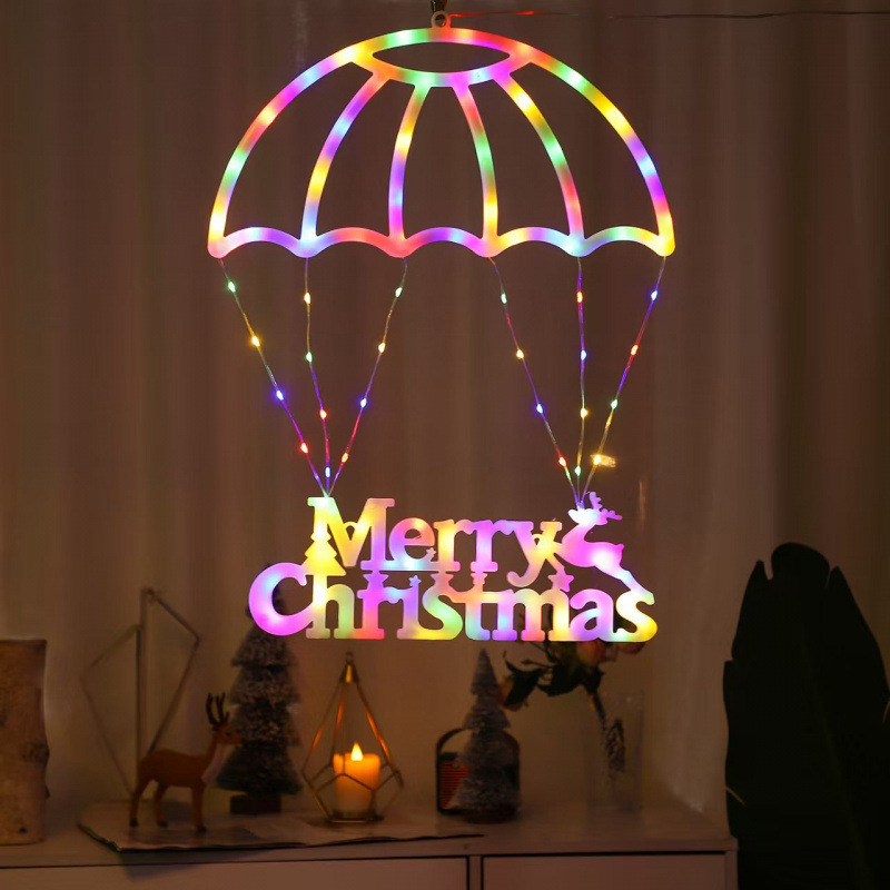 Santa Claus Parachute Light Christmas Atmosphere Decoration Light photo 3