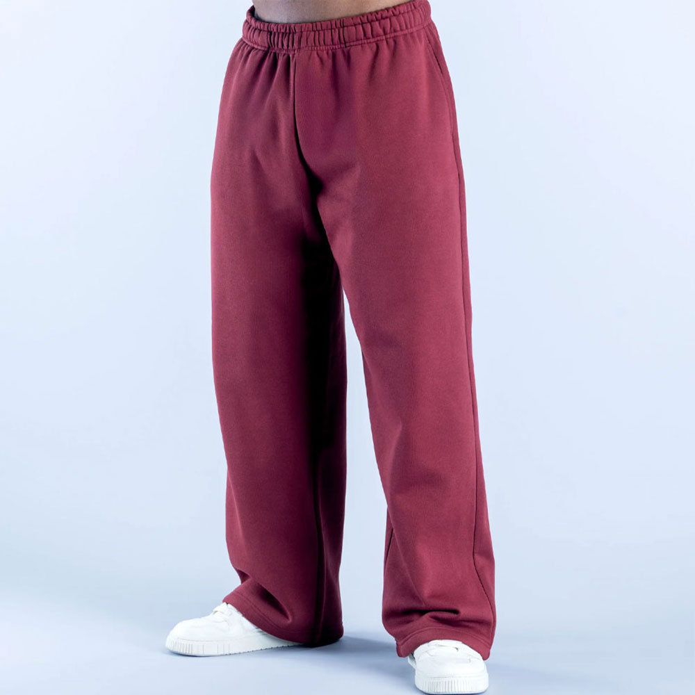 Mens High-waisted Straight-leg Long Casual Athletic Pants photo 1