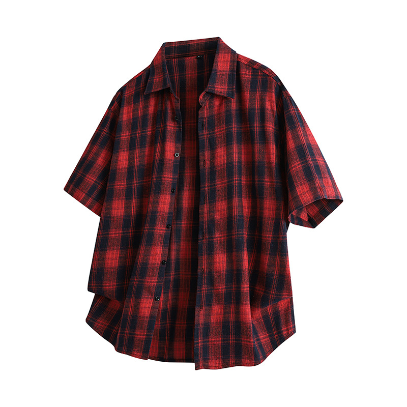 Men's Short-sleeved Plaid Shirt photo 1