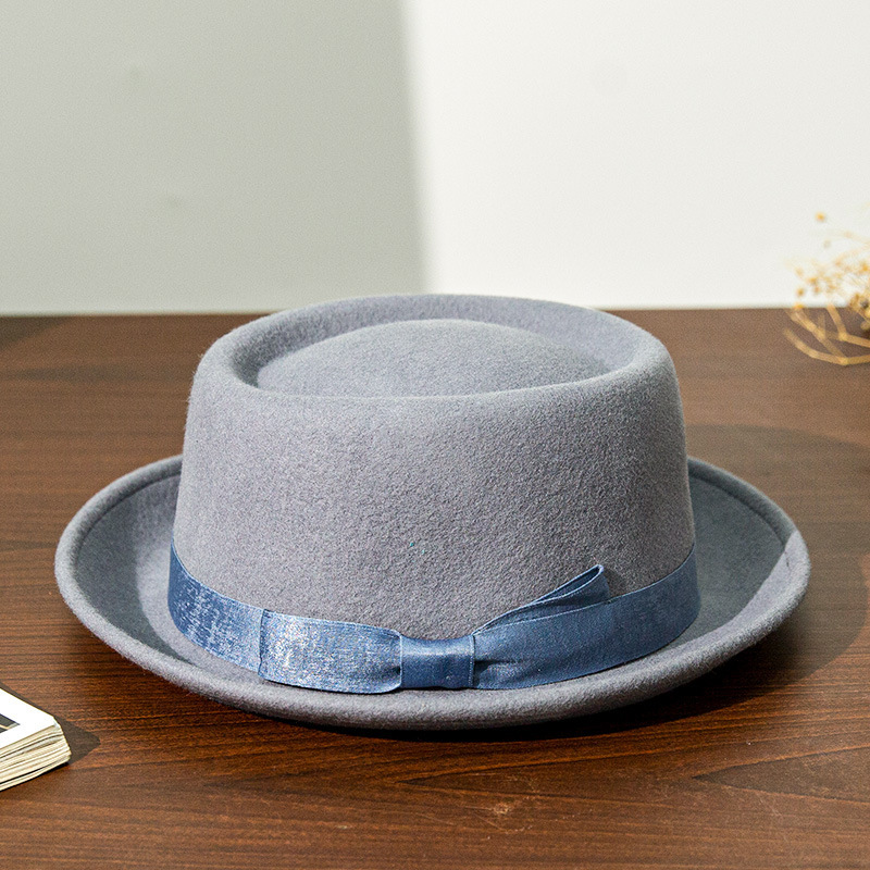 Wool Felt Hat Versatile Top Hat British-style Formal Hat photo 3