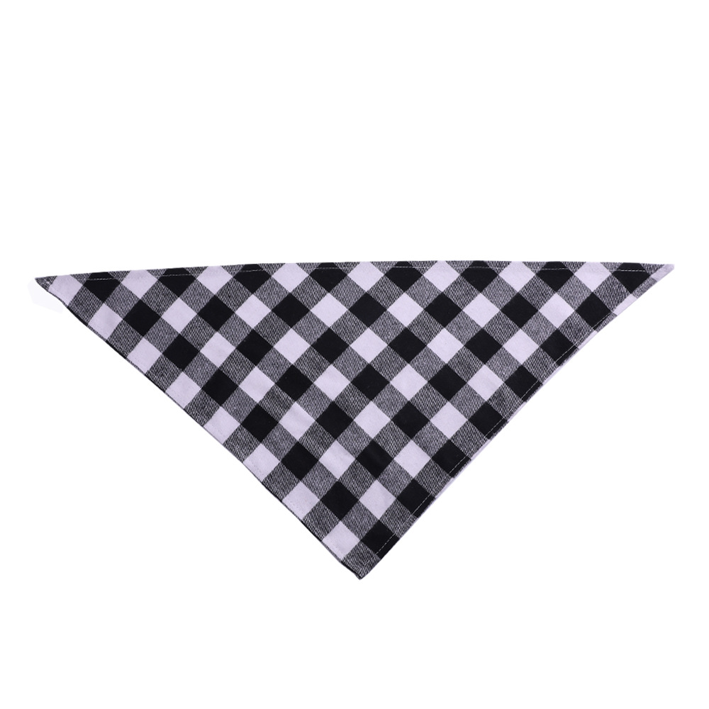 Single-layer Cotton Plaid Dog Bib, Available In Small And Large Sizes photo 5