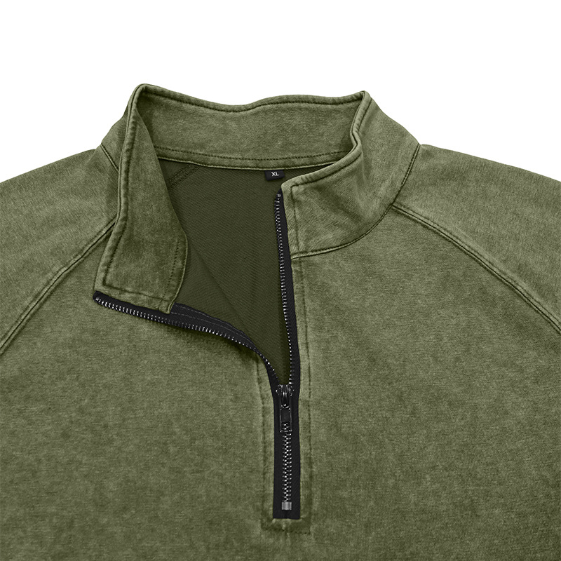 Retro Washed Long-sleeve Men's Distressed T-shirt photo 3