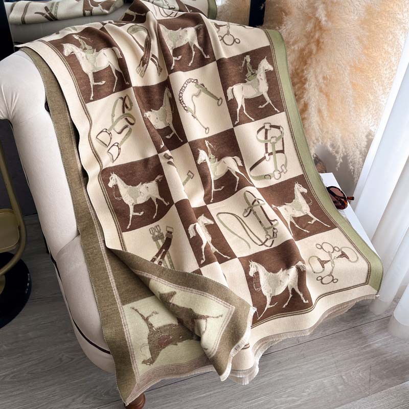 Thickened Double-sided Scarf With Tassel And Frayed Edges For Fall And Winter photo 3