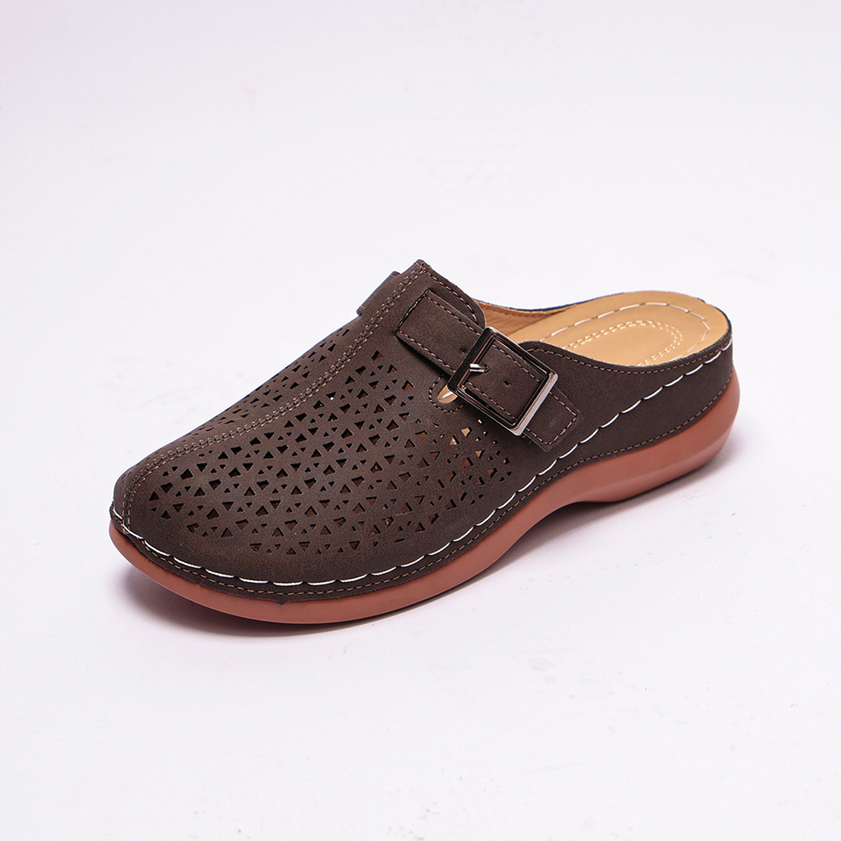 Ultra-light, Hollowed-out Closed-toe Elastic Slippers For Women photo 5