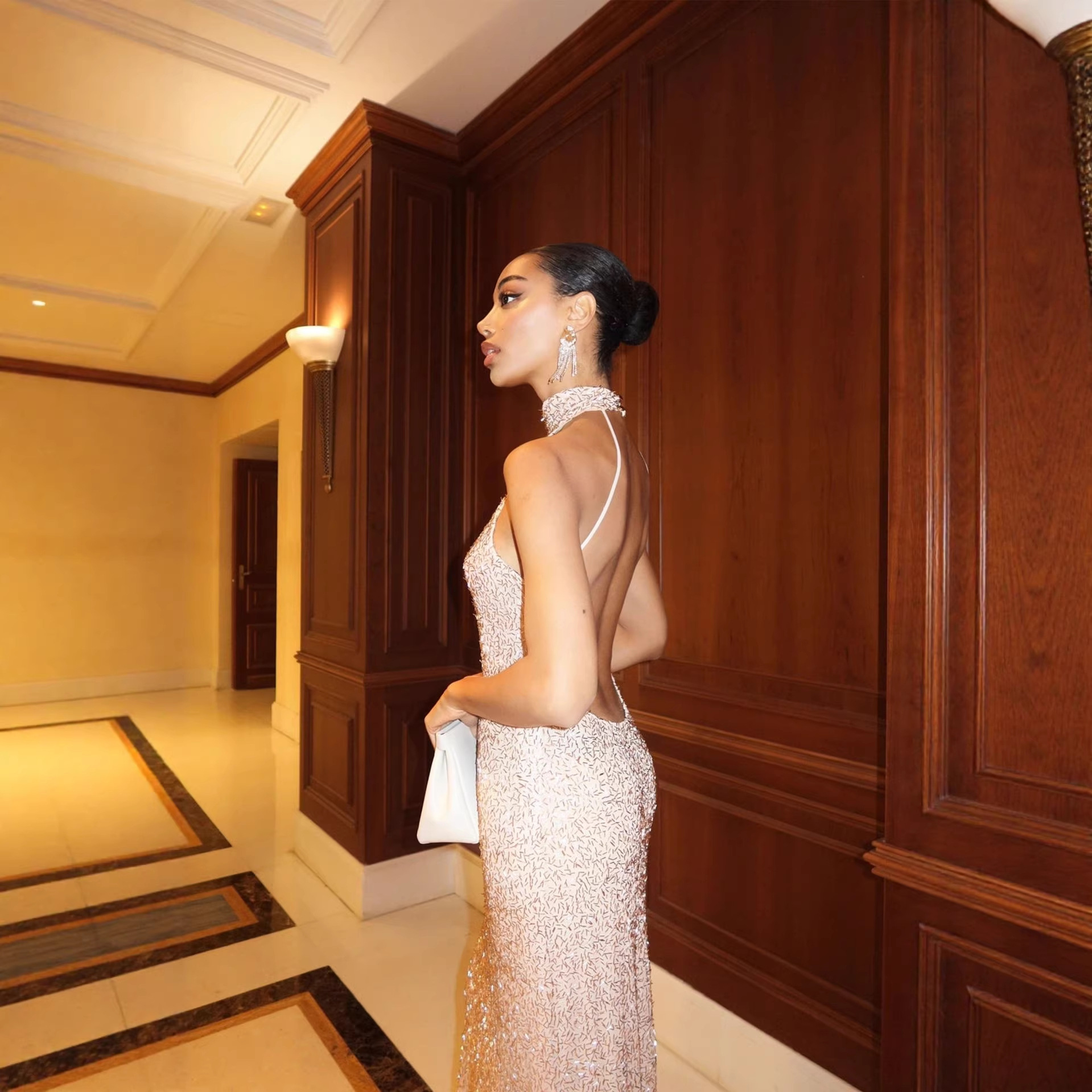 Strapless Sequined Beaded-embellished Elegant Evening Gown photo 2