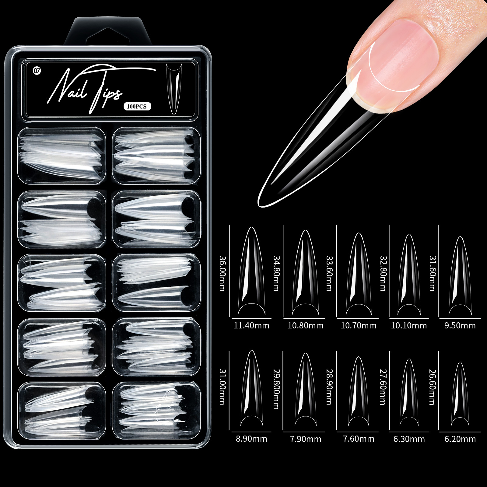 No carving Sanding100-piece Box Of Protective Nail Tips photo 6