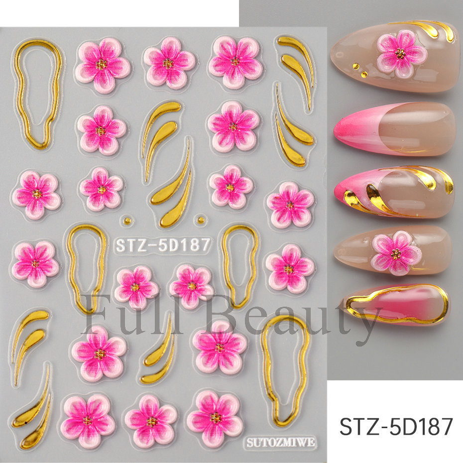 Ins-style Embossed 3D Adhesive Nail Stickers photo 4