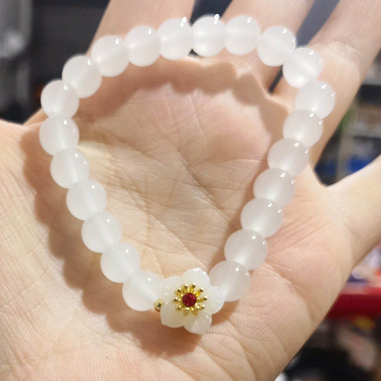 Lucky Flower Natural Red Agate Chalcedony Bracelet photo 4