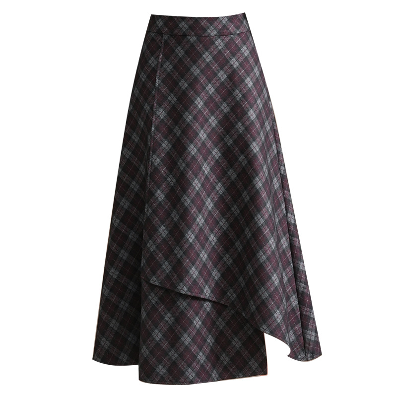 High-waisted Slimming Versatile Plaid Skirt For Women photo 5