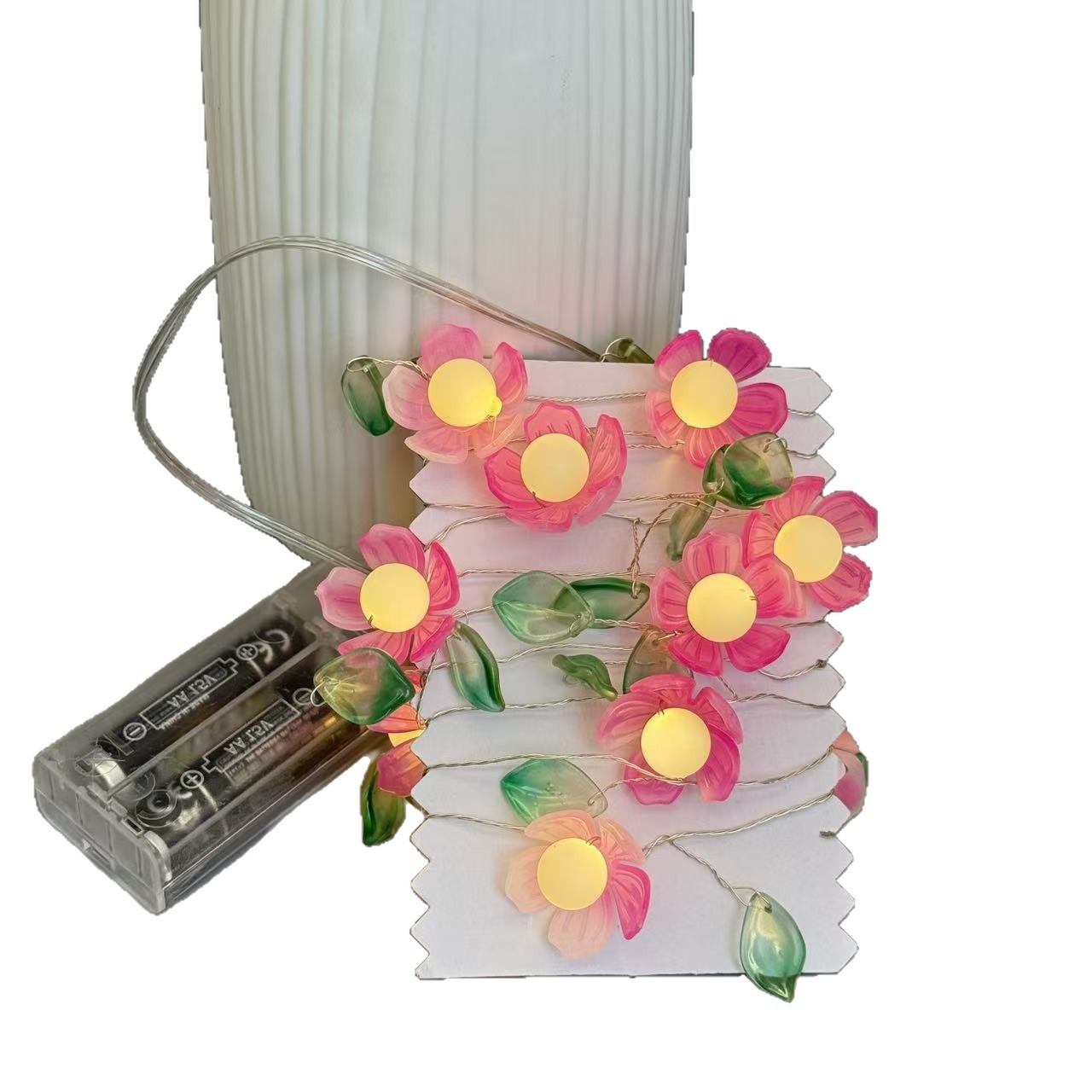 Artificial Peach Blossom LED Copper Wire String Lights photo 5