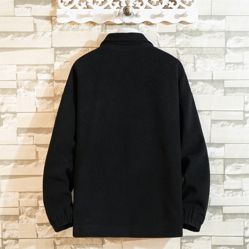 Men's Loose-fit Casual Wool Coat Jacket photo 4